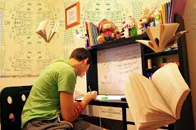 man studying